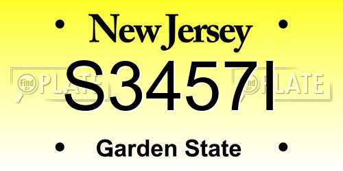 S3457I New Jersey License Plate