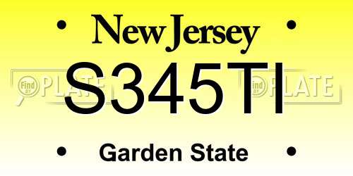 S345TI New Jersey License Plate