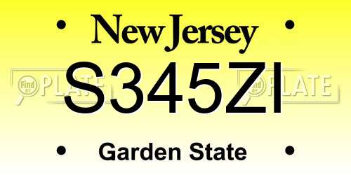 S345ZI New Jersey License Plate
