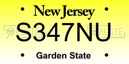 S347NU New Jersey License Plate