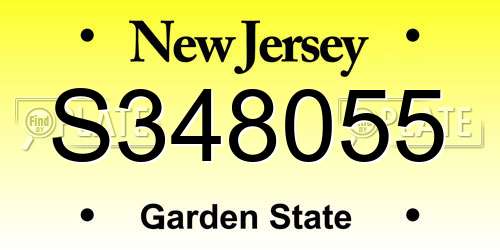 S348055 New Jersey License Plate