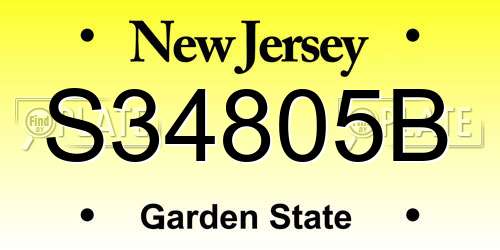 S34805B New Jersey License Plate