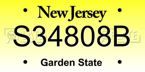 S34808B New Jersey License Plate