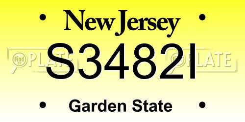S3482I New Jersey License Plate