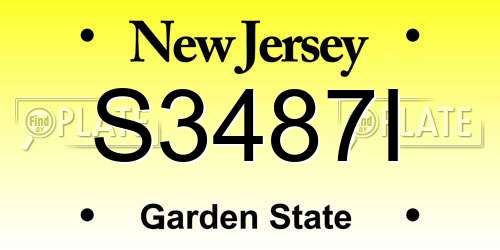 S3487I New Jersey License Plate