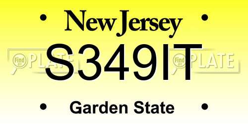 S349IT New Jersey License Plate