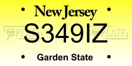 S349IZ New Jersey License Plate