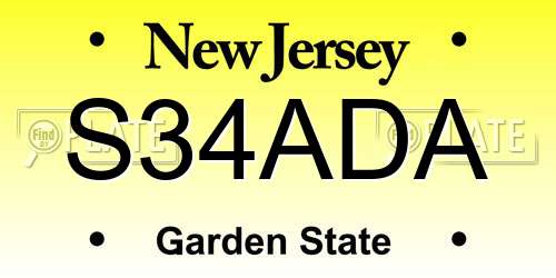 S34ADA New Jersey License Plate