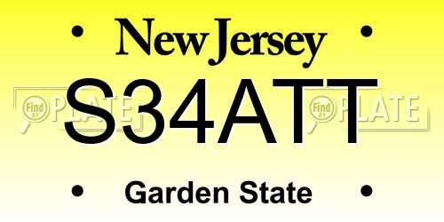 S34ATT New Jersey License Plate