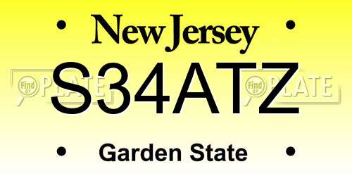 S34ATZ New Jersey License Plate