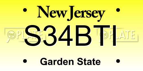 S34BTI New Jersey License Plate