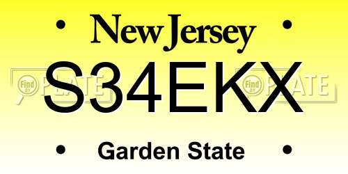 S34EKX New Jersey License Plate