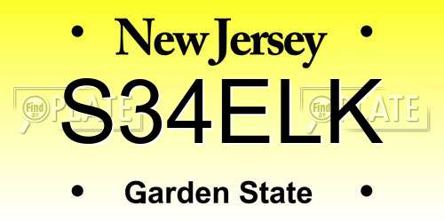 S34ELK New Jersey License Plate