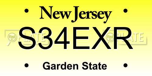 S34EXR New Jersey License Plate
