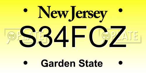 S34FCZ New Jersey License Plate