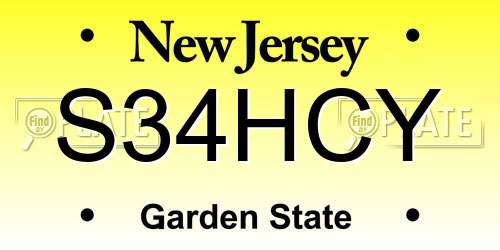 S34HCY New Jersey License Plate