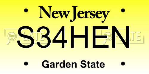 S34HEN New Jersey License Plate