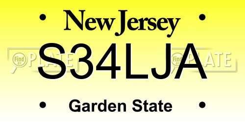 S34LJA New Jersey License Plate