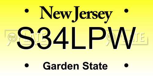 S34LPW New Jersey License Plate