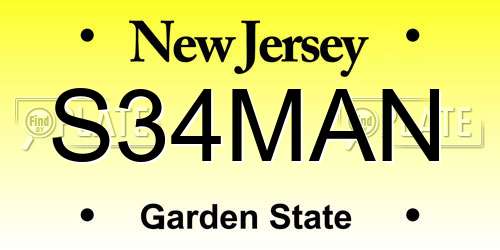 S34MAN New Jersey License Plate