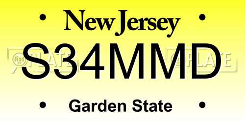 S34MMD New Jersey License Plate
