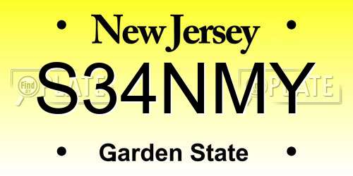 S34NMY New Jersey License Plate