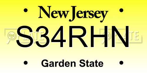 S34RHN New Jersey License Plate