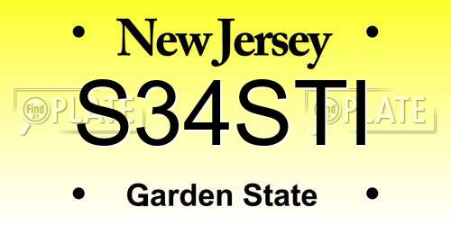 S34STI New Jersey License Plate