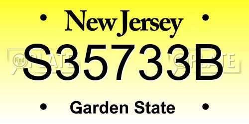 S35733B New Jersey License Plate