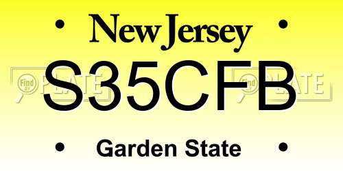 S35CFB New Jersey License Plate