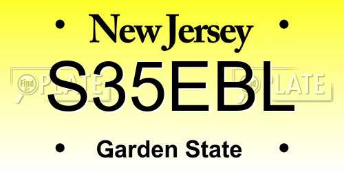 S35EBL New Jersey License Plate