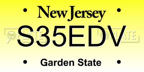 S35EDV New Jersey License Plate