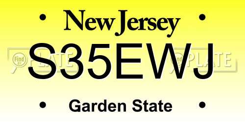 S35EWJ New Jersey License Plate