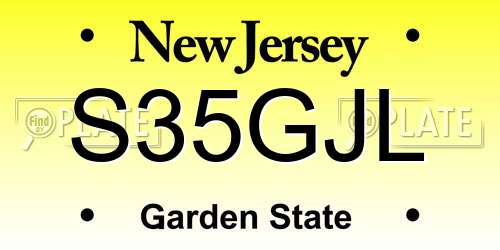 S35GJL New Jersey License Plate