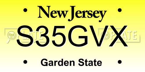 S35GVX New Jersey License Plate