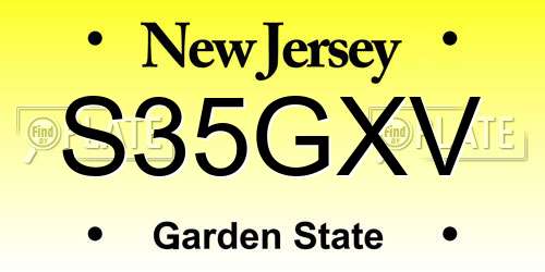 S35GXV New Jersey License Plate