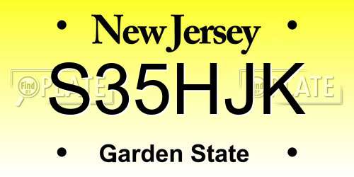 S35HJK New Jersey License Plate