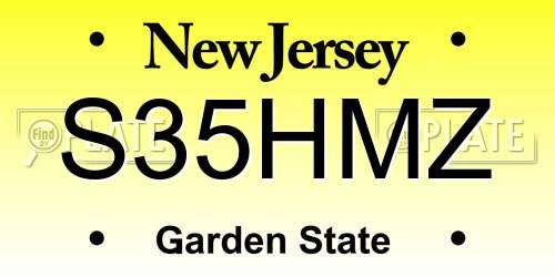 S35HMZ New Jersey License Plate