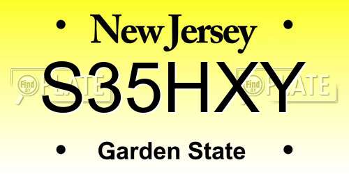 S35HXY New Jersey License Plate