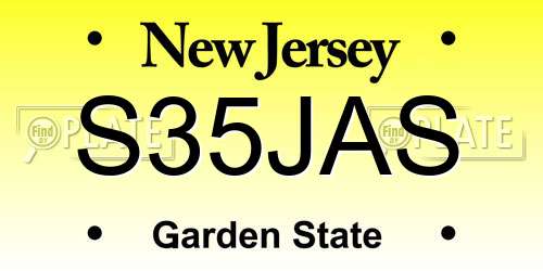 S35JAS New Jersey License Plate