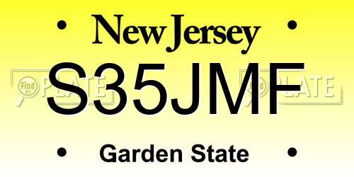 S35JMF New Jersey License Plate