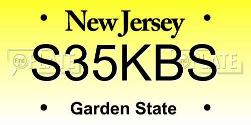 S35KBS New Jersey License Plate
