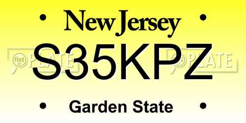S35KPZ New Jersey License Plate