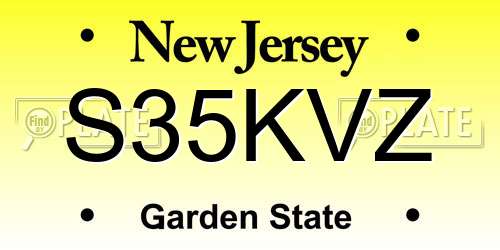 S35KVZ New Jersey License Plate