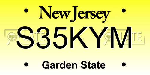S35KYM New Jersey License Plate