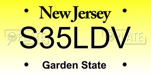 S35LDV New Jersey License Plate