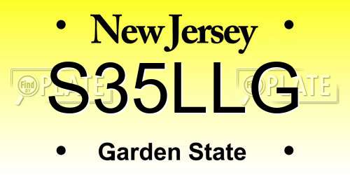 S35LLG New Jersey License Plate
