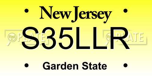 S35LLR New Jersey License Plate