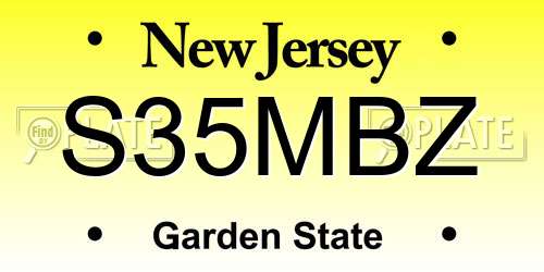 S35MBZ New Jersey License Plate