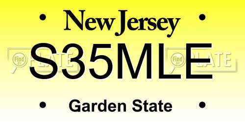 S35MLE New Jersey License Plate